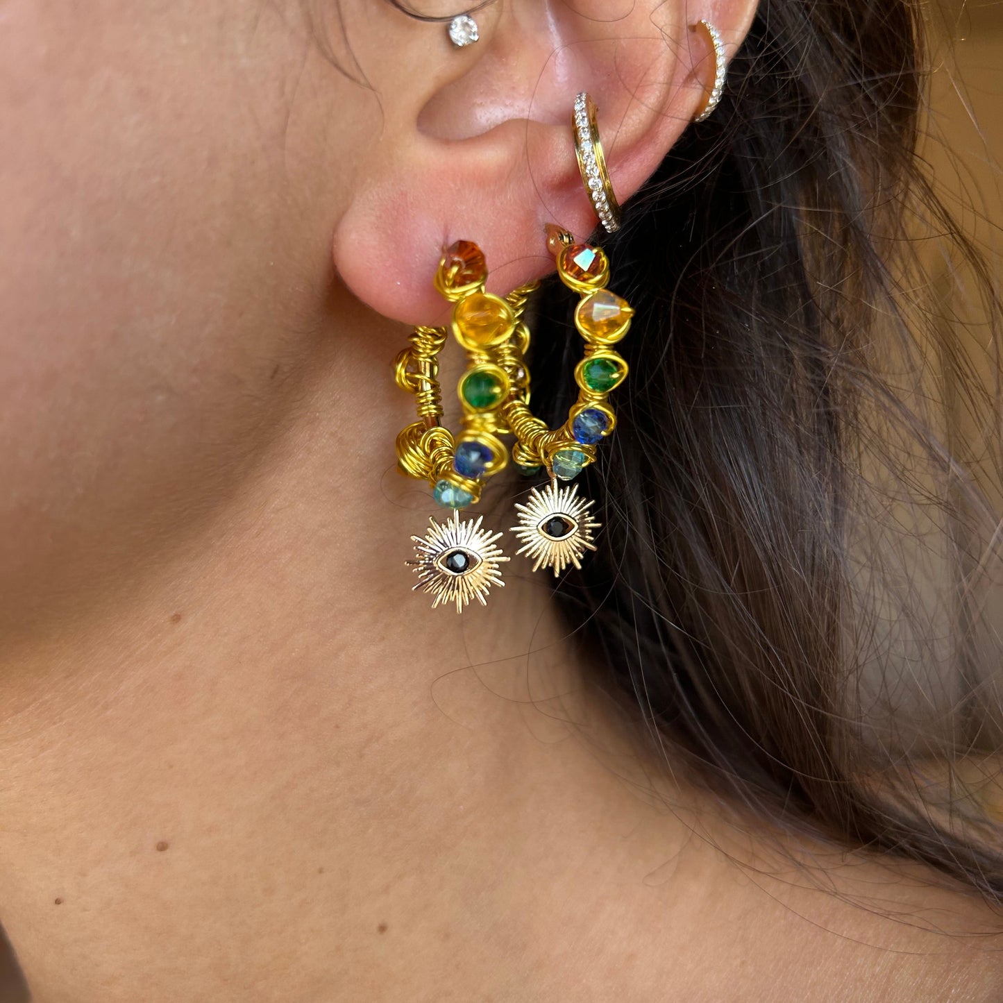 Beaded Sunburst Earrings