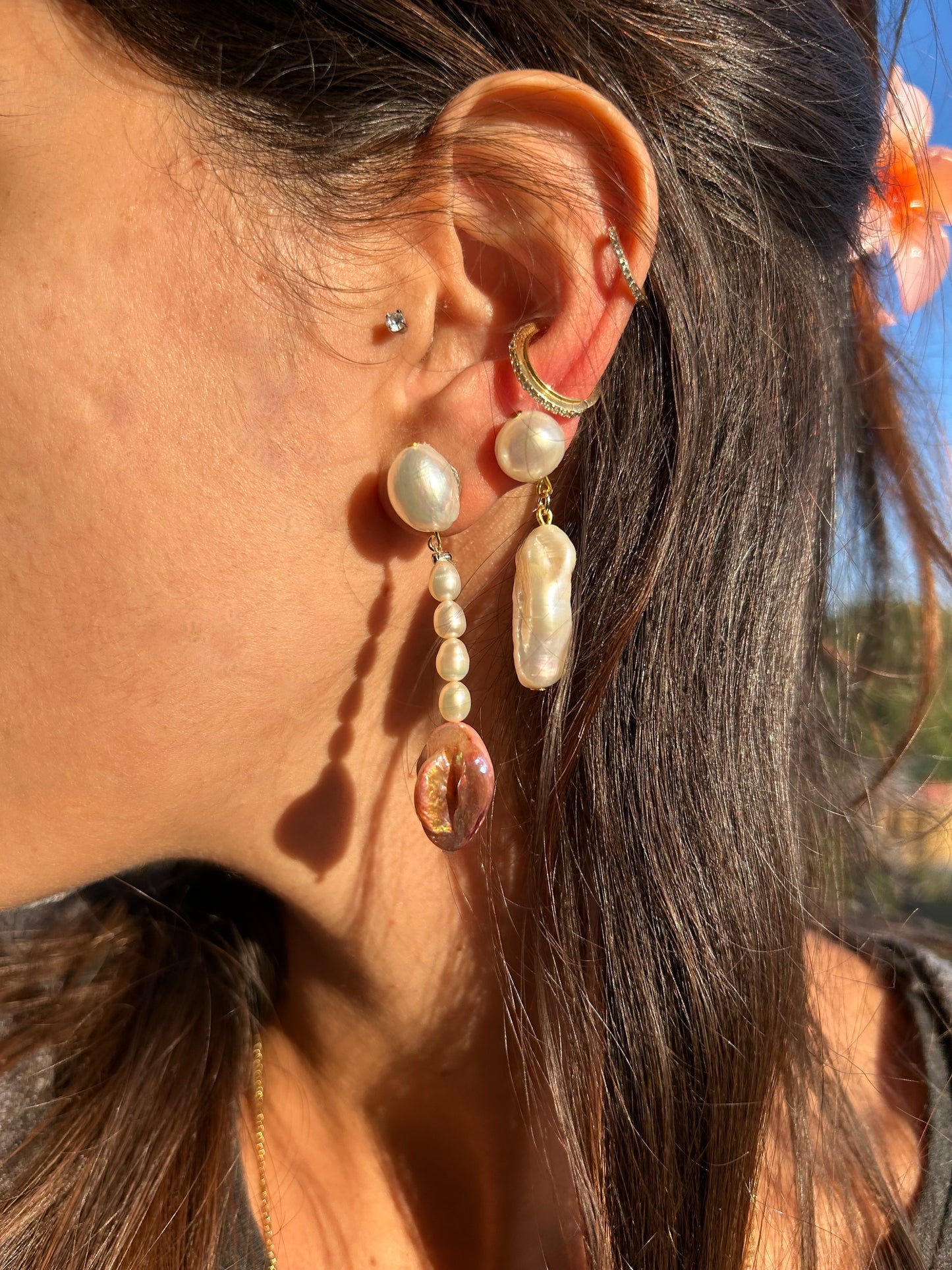 Mismatched Pearls Earrings