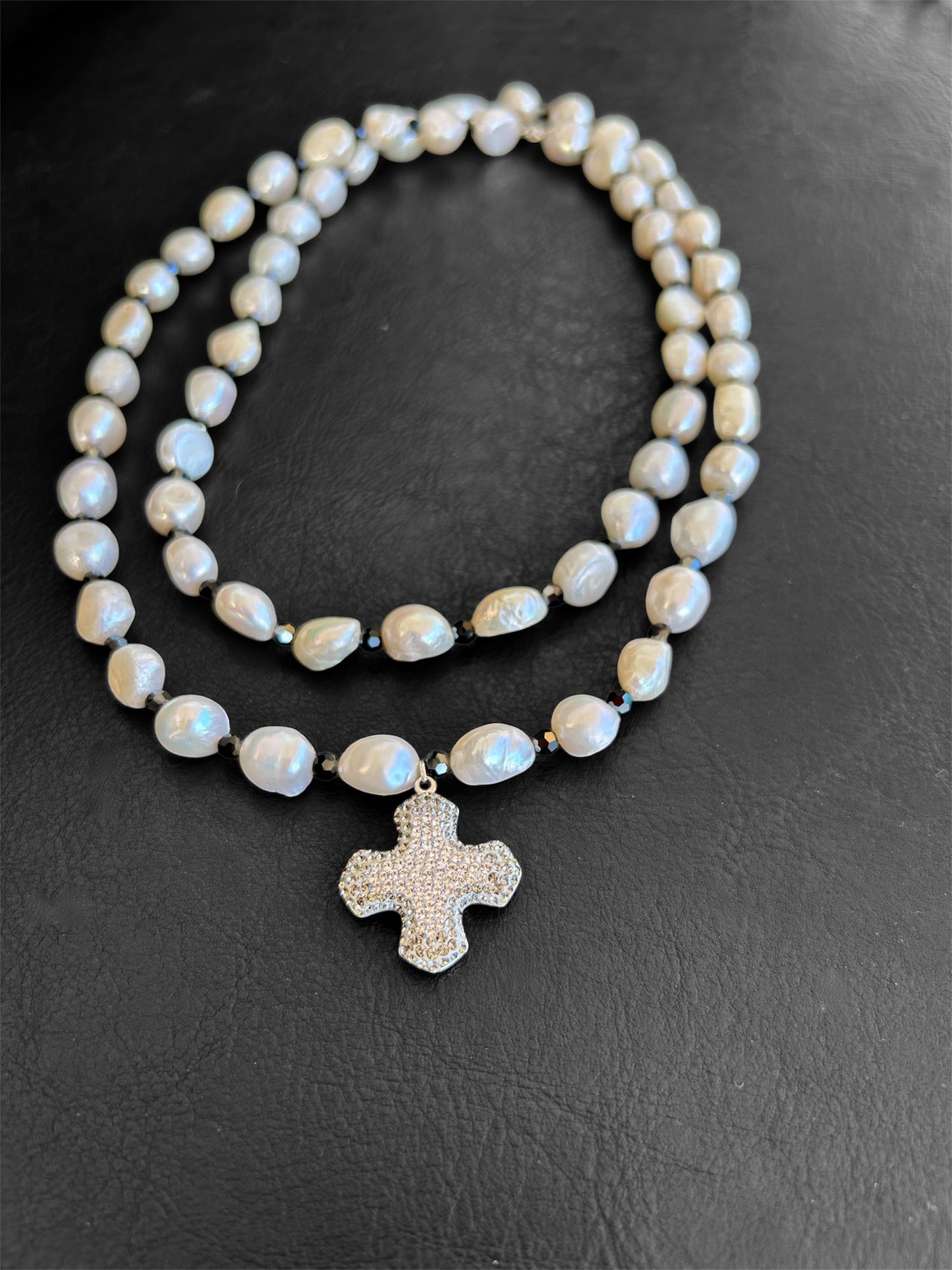 Grey Cross Necklace