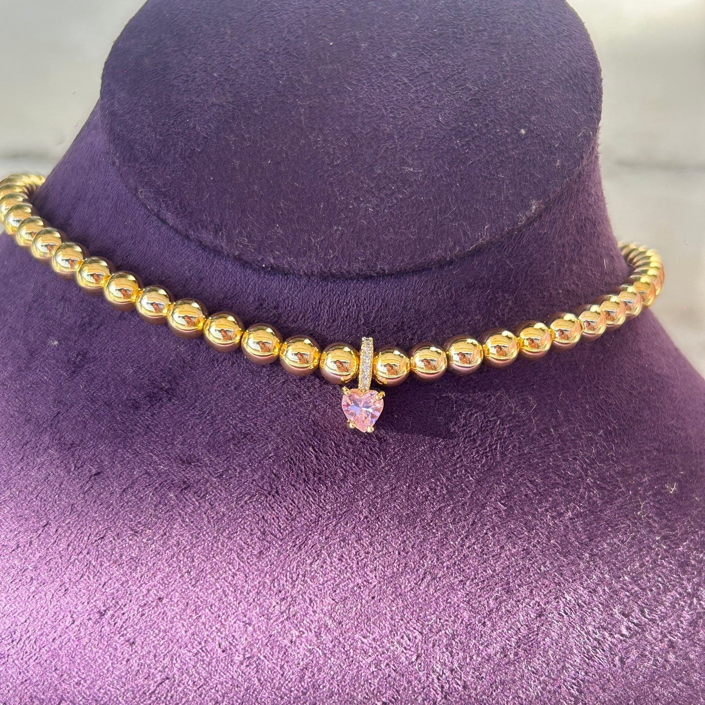 Glazed heart necklace